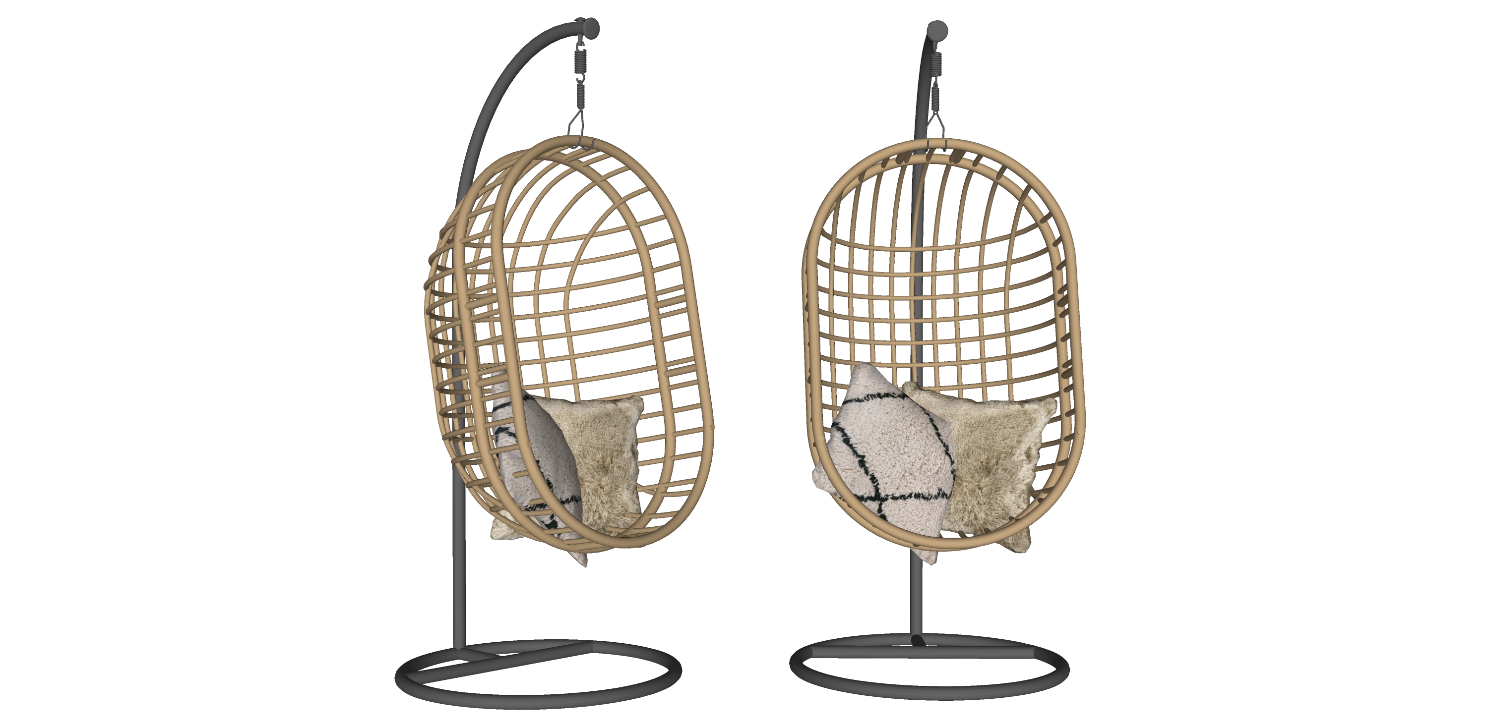  现代吊椅 吊篮 秋千椅 休闲椅su模型下载 