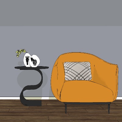  现代布艺休闲沙发su模型下载 