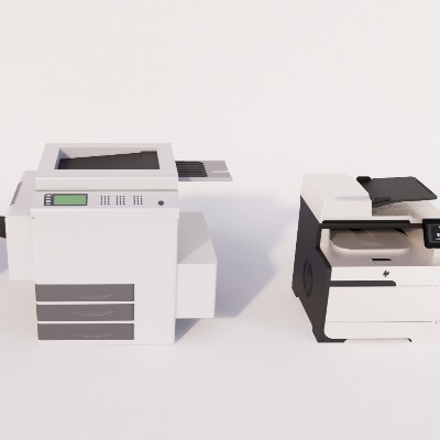  现代打印机复印机办公用品su模型下载 