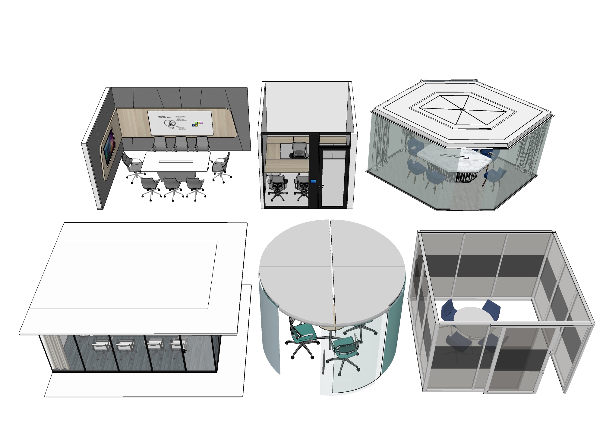  洽谈室 会议室su模型下载 