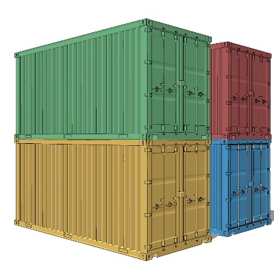  工业风集装箱su模型下载 