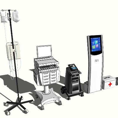  现代医疗器械 自动取号机su模型下载 