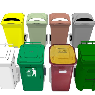  公共垃圾桶 分类垃圾桶su模型下载 