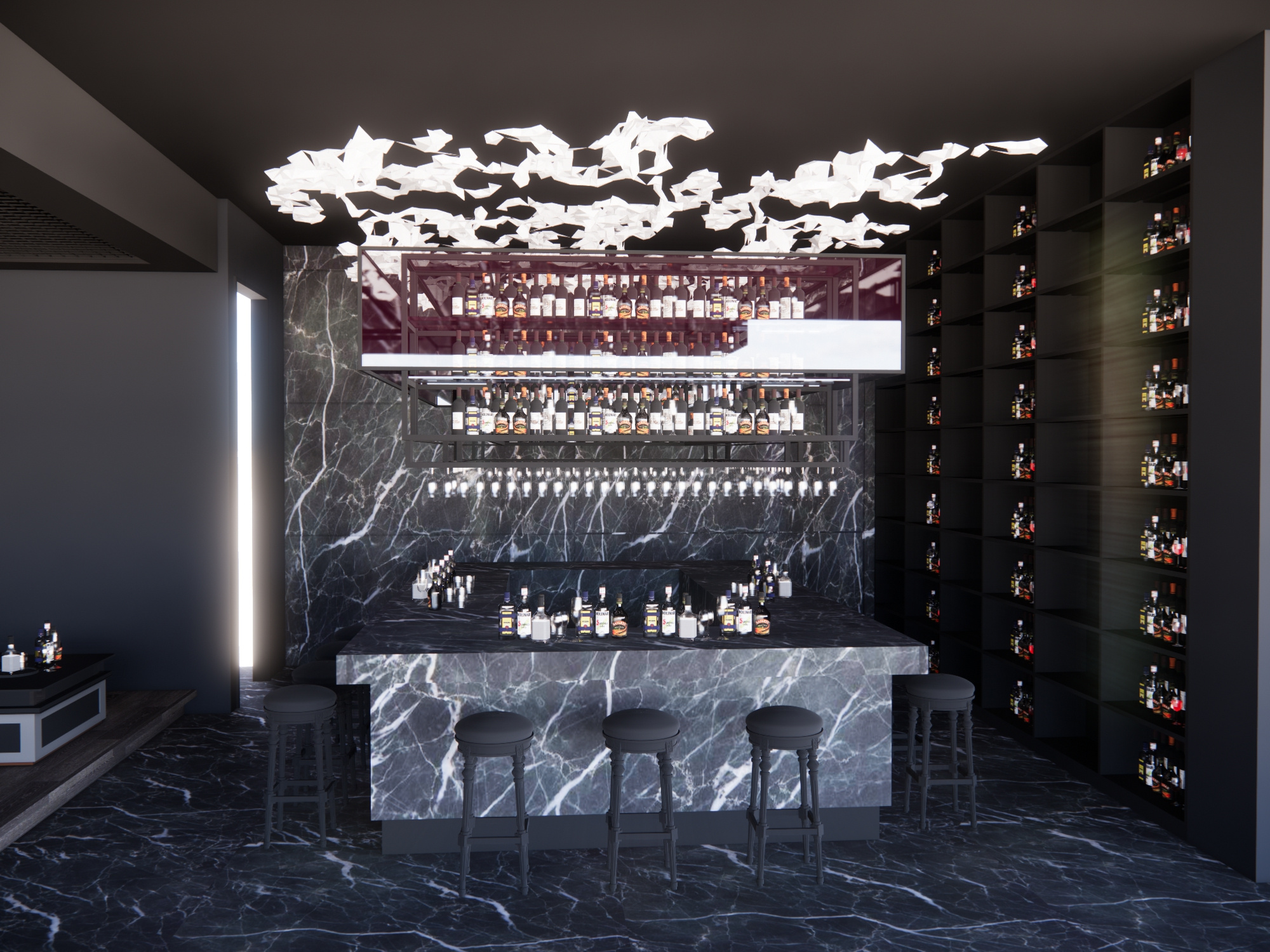  现代酒吧su模型下载 