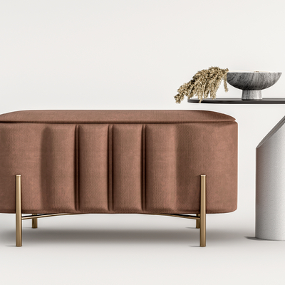  现代床尾凳脚踏su模型下载 