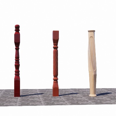  欧式立柱异形旋柱子su模型下载 