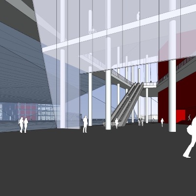  现代文化展览馆su模型下载 