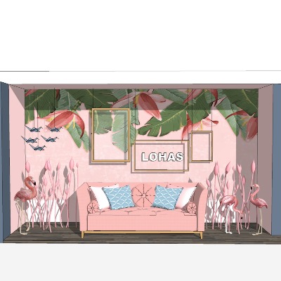  北欧家居橱窗su模型下载 