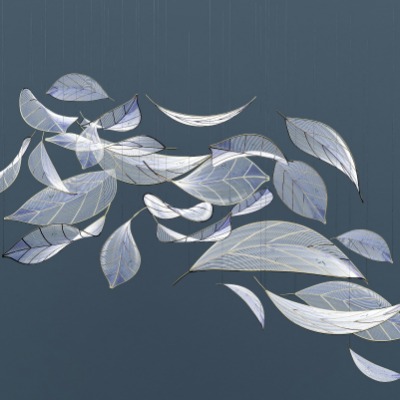  新中式树叶装饰吊灯su模型下载 