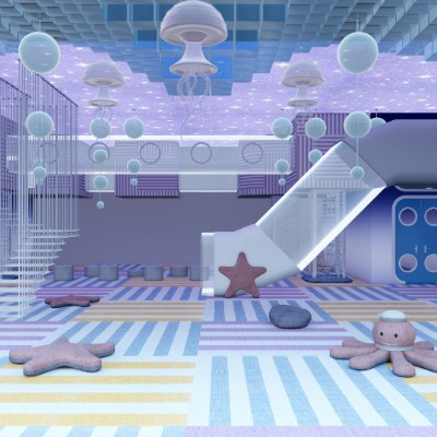  现代儿童海洋游乐园su模型下载 