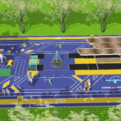  现代住宅小区儿童乐园su模型下载 