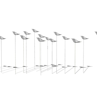  现代小鸟户外灯su模型下载 