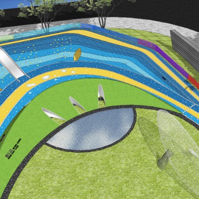  现代住宅小区儿童乐园su模型下载 