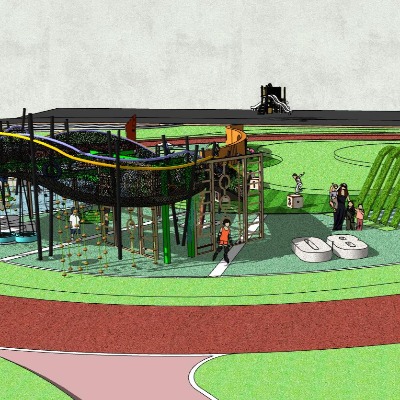  现代儿童游乐场su模型下载 