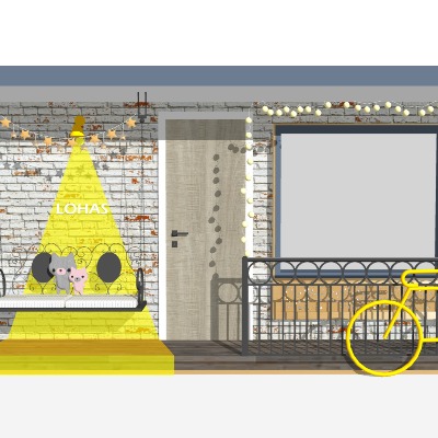  现代家居橱窗su模型下载 