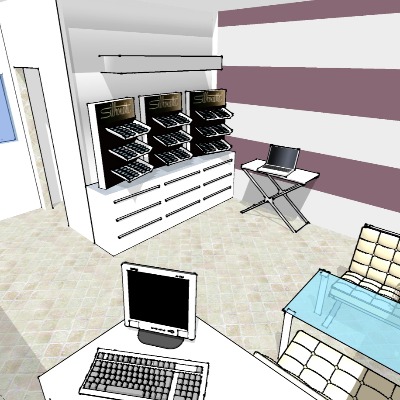  现代眼镜店su模型下载 