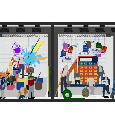  现代家居橱窗su模型下载 