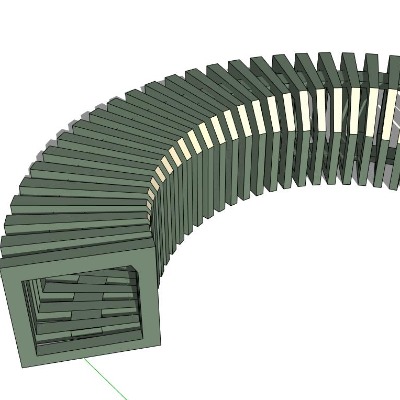  现代户外长凳公用椅su模型下载 