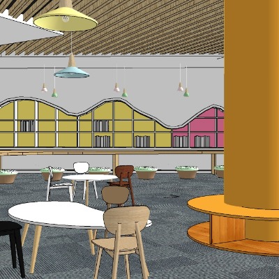  现代幼儿园早教中心su模型下载 