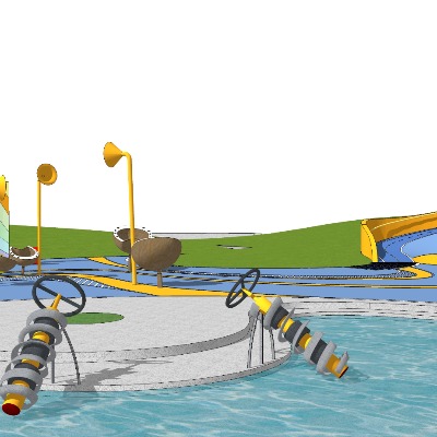  现代儿童水上乐园su模型下载 