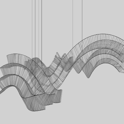  现代装饰吊灯su模型下载 