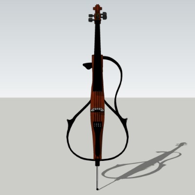  现代电子大提琴乐器su模型下载 