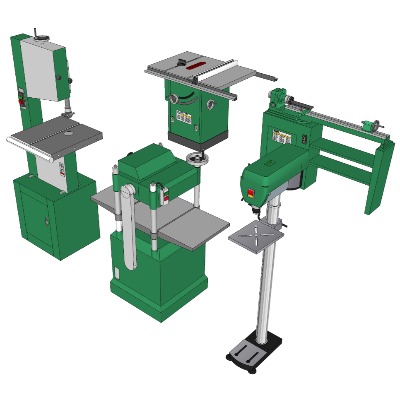  工业机械加工车床su模型下载 