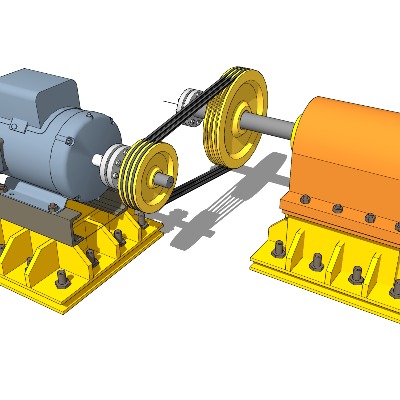 现代发动机传输设备su模型下载 