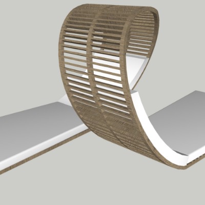  现代创意坐凳公用椅su模型下载 