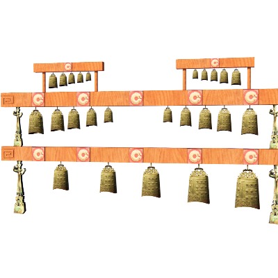  中式古代乐器编钟su模型下载 