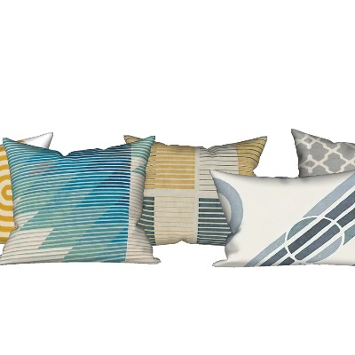  现代布艺抱枕靠枕su模型下载 