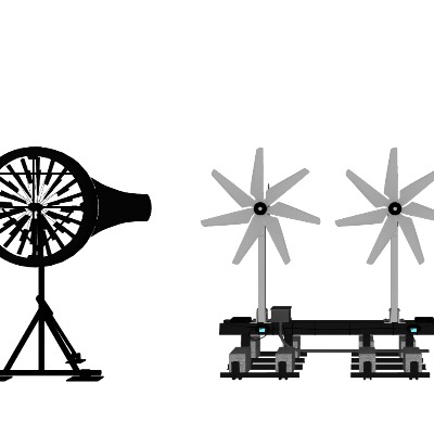  现代风力发电机su模型下载 