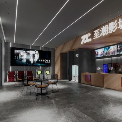  现代电影院大厅su模型下载 
