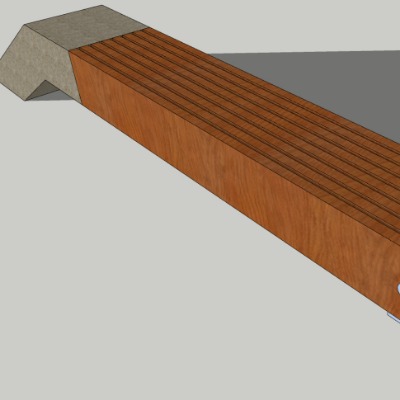  现代创意坐凳公用椅su模型下载 