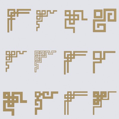  中式雕花构件su模型下载 