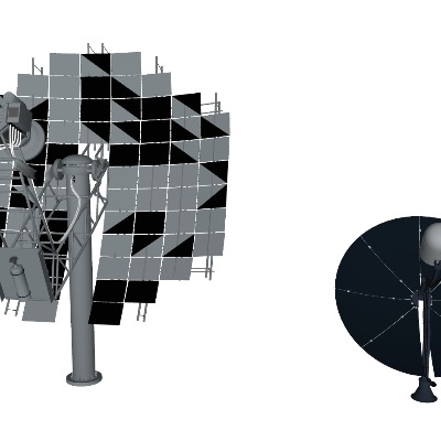  现代卫星锅射电望远镜su模型下载 