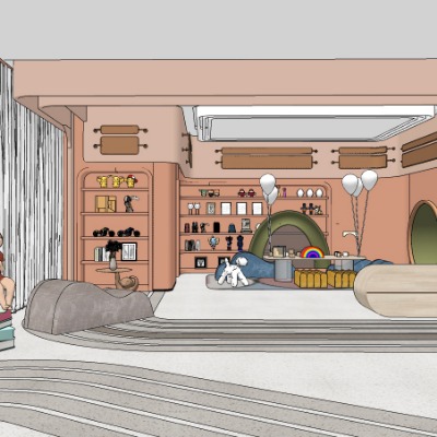   现代儿童娱乐室su模型下载 