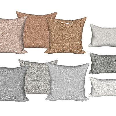  现代布艺抱枕靠枕su模型下载 