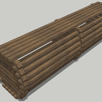  现代创意坐凳公用椅su模型下载 