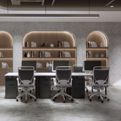  现代侘寂风办公室su模型下载 