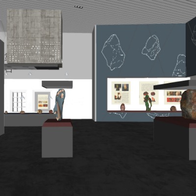  现代博物馆展览馆su模型下载 