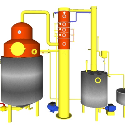  现代工厂储水罐su模型下载 