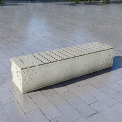  新中式景观座椅公用椅su模型下载 