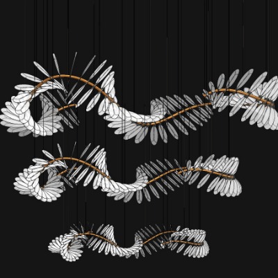  现代水晶装饰灯su模型下载 