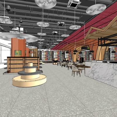  现代书店su模型下载 