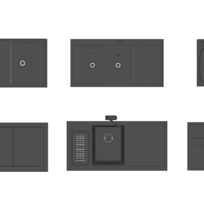  现代不锈钢水盆su模型下载 