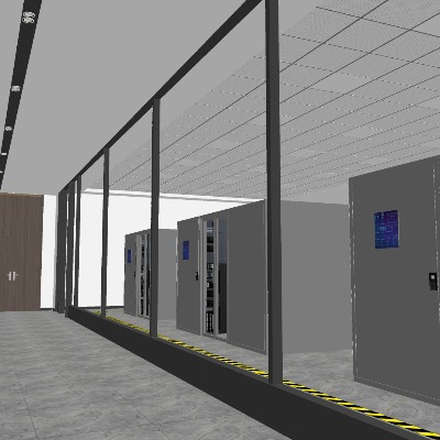  现代机房su模型下载 
