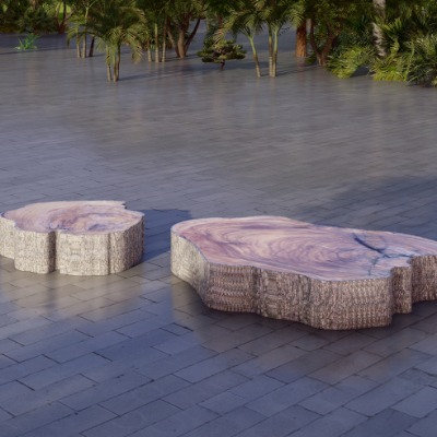  自然风景观座椅公用椅su模型下载 