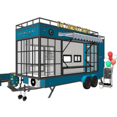  现代摊位售货车su模型下载 