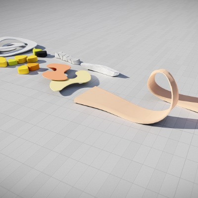  现代景观创意座凳公用椅su模型下载 